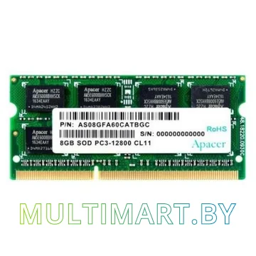 Оперативная память Apacer 8GB DDR3 SODIMM PC3-12800 (AS08GFA60CATBGC)